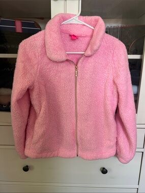 Lilly Pulitzer Plush Pink Sherpa Zip Jacket